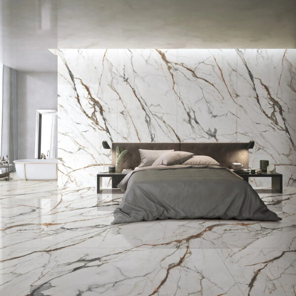 Minimalist White Sintered Stone Tiles Wall Slab Sintered Stone Ceramic Tiles For Countertop Dining Table Wall Basin Floor - Image 6