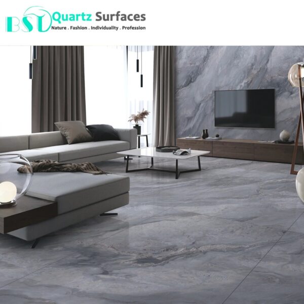 Luxury Modern Grey & Black Sintered Stone Tiles Wall Slab Sintered Stone Ceramic Tiles For Countertop Dining Table Wall Basin Fl - Image 4