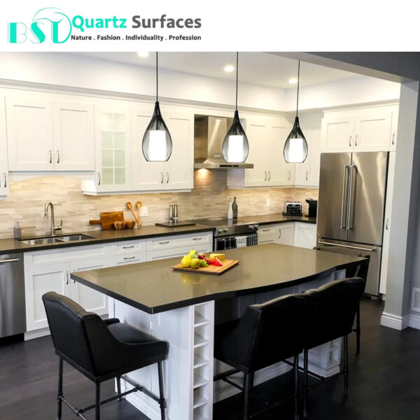 Cut-to-Size Kitchen Artificial Quartz Marble Granite Stone Carrara White Calacatta Vanity Quartz Countertop with Grey Veins - Image 6