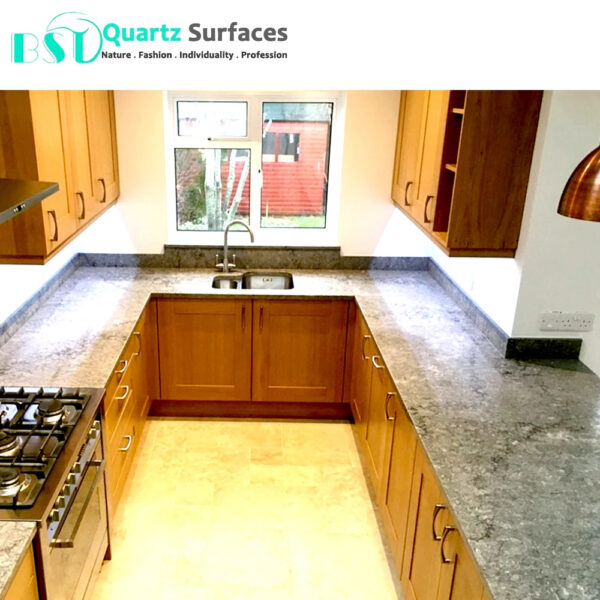 Grey Colors Quartz Stone with Leather Finish Kitchen Modern 49 Translucent Onyx Marble Stone Kitchen Counter Top Big Slab 0.04 % - Image 5