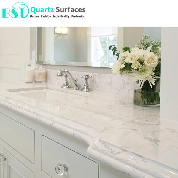 White-based Artificial Quartz Stone Slabs with Veins at a Low Price High Quality Wholesale Price Tile Countertop - Image 4