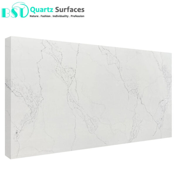 Calacatta White Quartz Slabs Faux Marble Stone For Kitchen Countertop Table Top Vanity Top - Image 3