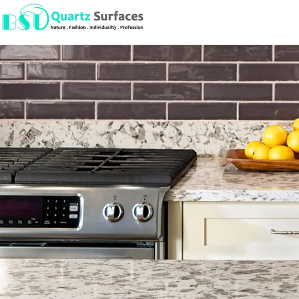 Cheap Prefab Quartz Island Countertops with Multi-Colored Veins - Image 6