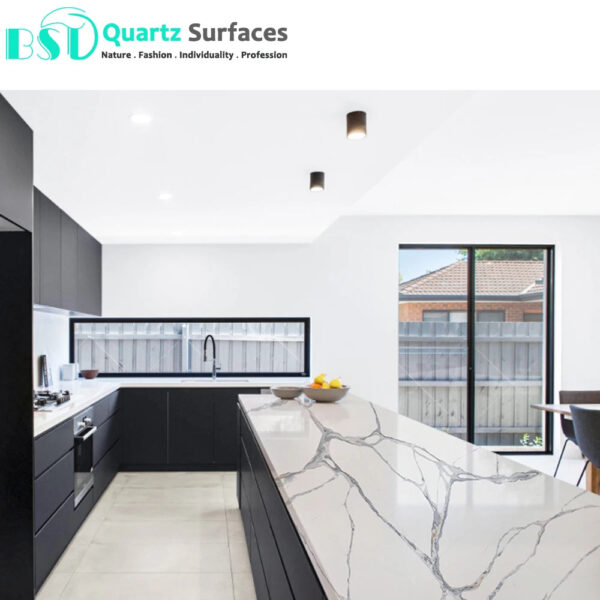 White Calacatta Engineered Quartz Slabs with Moderate Prices High Quality Wholesale Price Tile Countertop