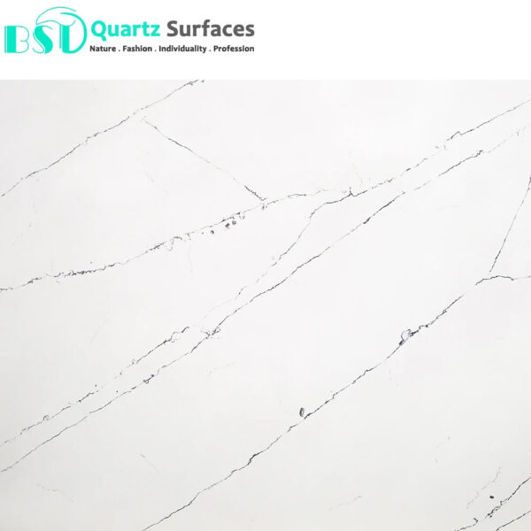 White Calacatta Artificial Quartz Stone Slab with Polished/Matte/Lichi Surfaces - Image 2