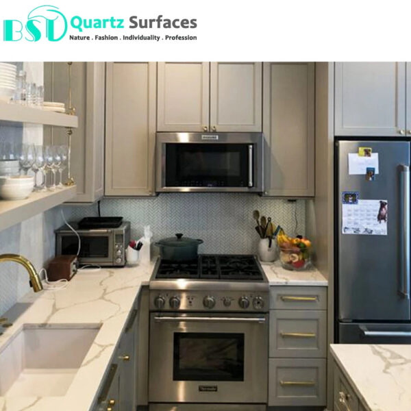 Water Resistant Calcutta Engineering Quartz Stone High Quality Wholesale Price Tile Countertop Sintered Stone