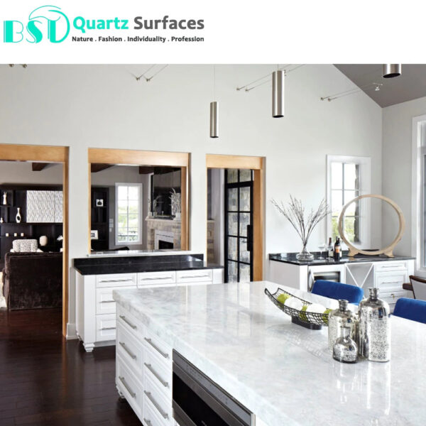 Jazz White Quartz Slab for Kitchen Countertop and Island Top Porcelain Tile Slab for Countertop Floor Wall - Image 5