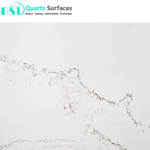 Honed Finish White Base Quartz Stone with Marble Design Tops High Quality Wholesale PriceFloor Artificial Sintered Stone - Image 2