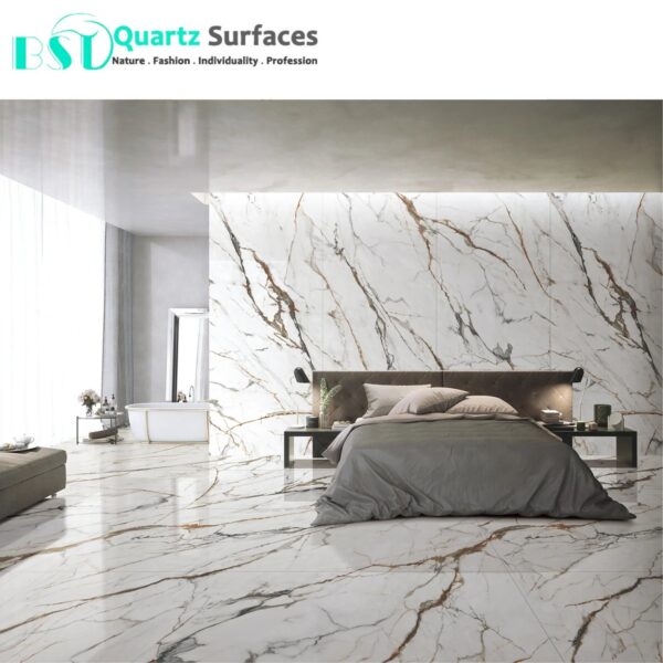 Minimalist White Sintered Stone Tiles Wall Slab Sintered Stone Ceramic Tiles For Countertop Dining Table Wall Basin Floor