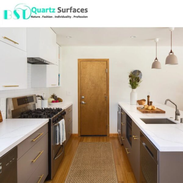 Venato Snow White Super Thin Vein Calacatta Quartz Stone in it High Grade Kitchen Countertops Quartz Stone Slabs