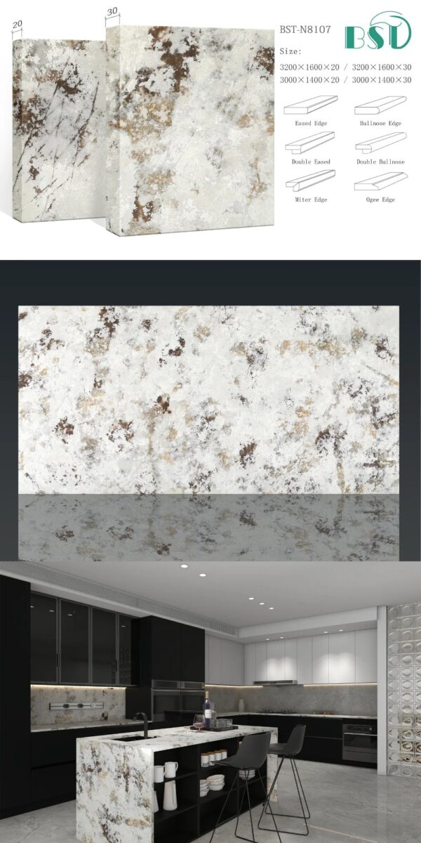 Alaska White - Luxury Quartz Kitchen Top  Prefab Quartz Island Countertops with Multi-Colored Veins - Image 6