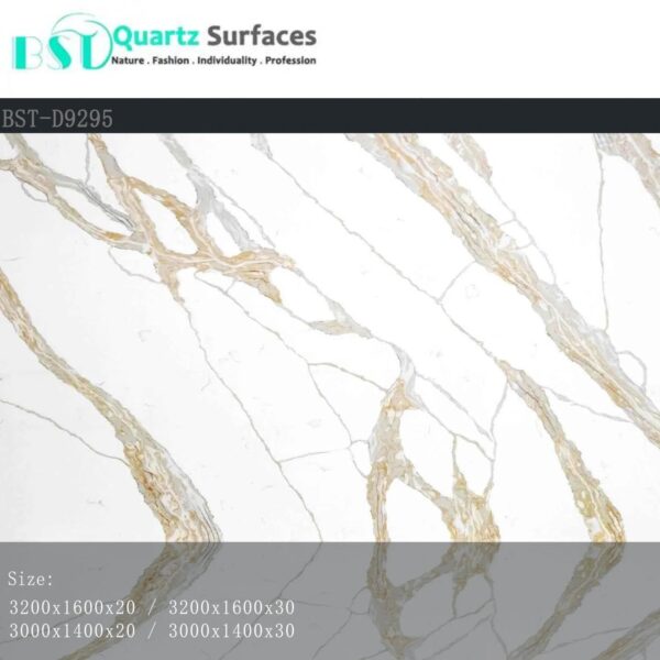 Calacatta Nile Gold Quartz Stone Large Slab 3500x2000mm in it High Grade Kitchen Countertops Quartz Stone Slabs - Image 5