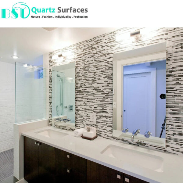 White Calacatta Artificial Quartz Stone Slab with Polished/Matte/Lichi Surfaces - Image 4
