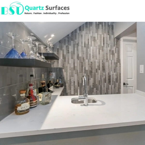 Veined Quartz Stone with Matte/Polished Surface That Mimic the Look of Natural Carrara - Image 5