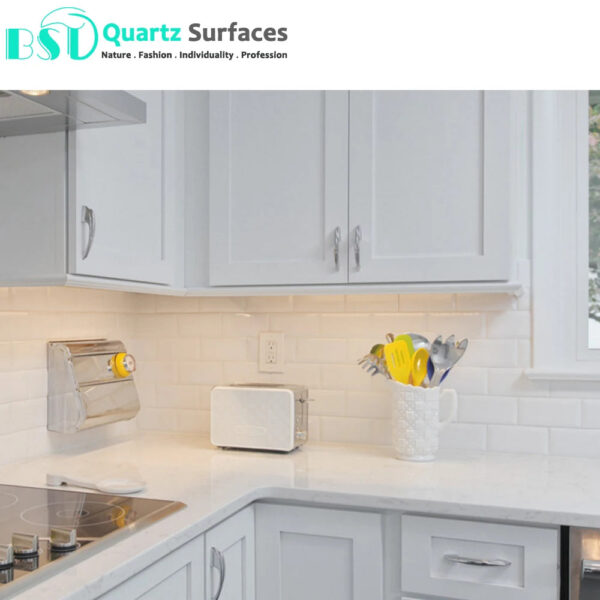 New Look Jazz White - Quartz Stone Bathroom Vanity Top Manufacturer Brownish Quartz Stone Slab for Countertops Available Quickly - Image 3