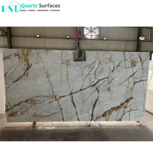 New Veined Quartz Stone Printed Marble Pattern Big Jumbo Size Slabs - Image 4