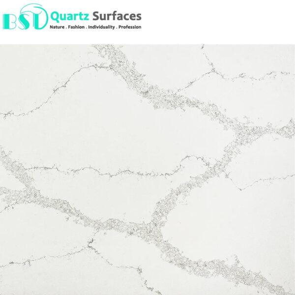 In Stock Product White Calacatta Quartz Stone in the Size of 3000*1500*20mm - Image 4