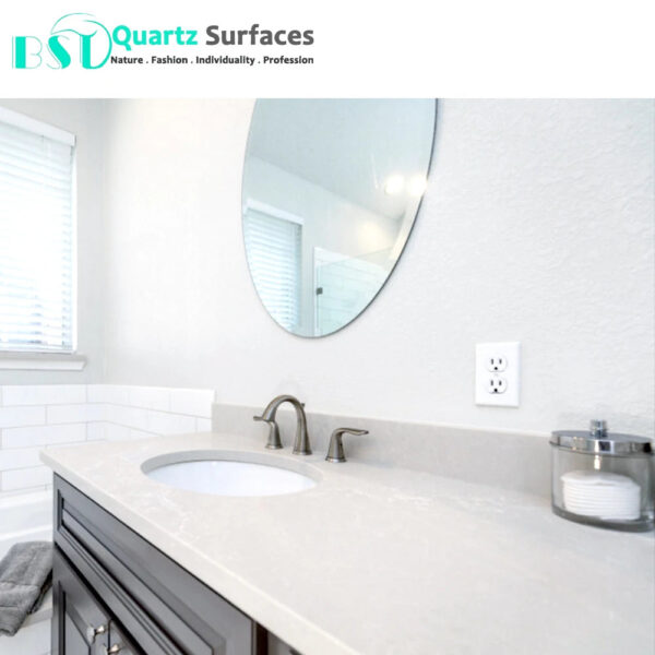 Quartz Kitchen Countertop Has a Light Gray Base with White Veins Quartz Stone/Quartz Slab Engineered for Kitchen Countertop