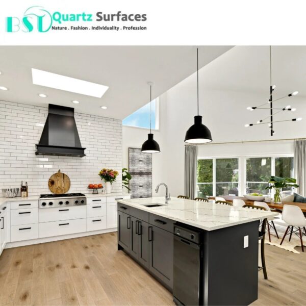 Arctic Storm Calacatta Quartz Stone For Kitchen Countertops  White Background Color Quartz Stone Slabs - Image 5