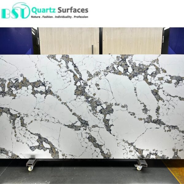 Opulent Plus-Luxury Quartz Kitchen Top  Prefab Quartz Island Countertops with Multi-Colored Veins - Image 4