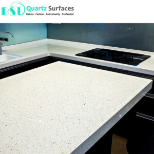 Wholesale Crystal White Sparkling Quartz Slab For Kitchen and Vanity Countertops Floor Artificial Sintered Stone
