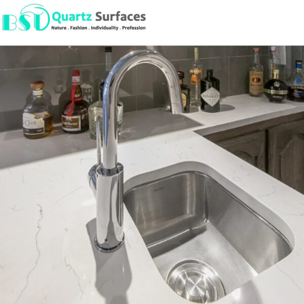 Veined Quartz Stone with Matte/Polished Surface That Mimic the Look of Natural Carrara - Image 2
