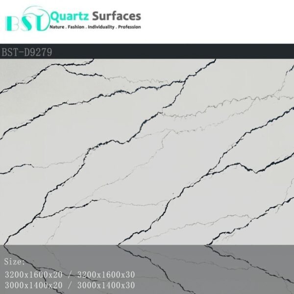 Nordic Storm Calacatta Quartz Stone Super jumbo For Kitchen Island Quartz Plates Gray Patterning in it High Grade Counte - Image 5