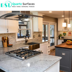 Countertop with White & Grey Color Quartz Stone Natural Look Calacatta Gold Quartz Stone Price