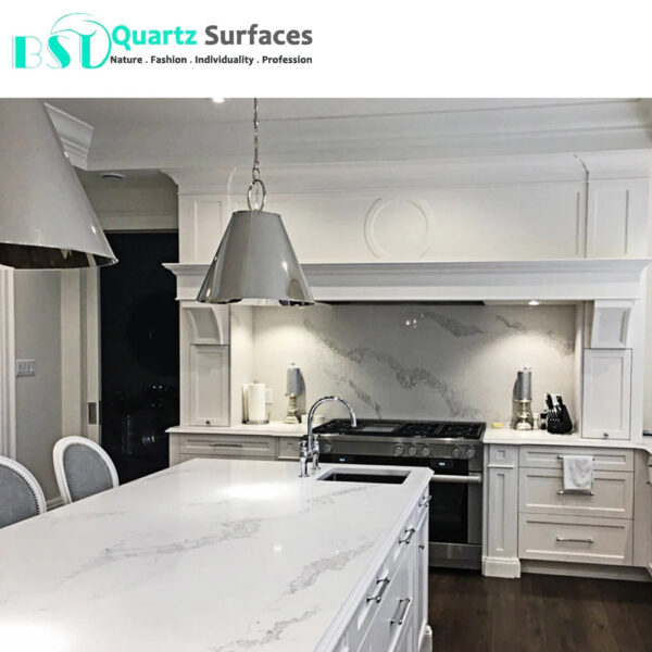 Popular Crystal Calacatta Nuvo Artificial Quartz Stone Slab at a Wholesale Price - Image 5