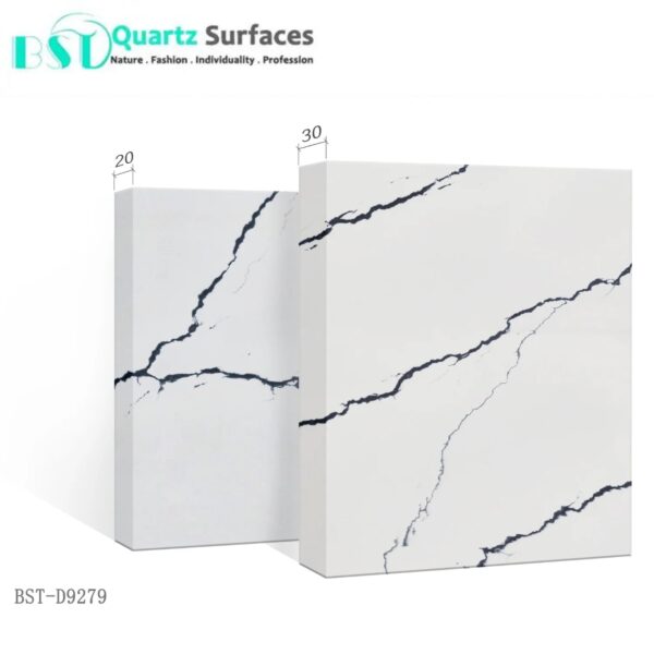 Nordic Storm Calacatta Quartz Stone Super jumbo For Kitchen Island Quartz Plates Gray Patterning in it High Grade Counte - Image 4