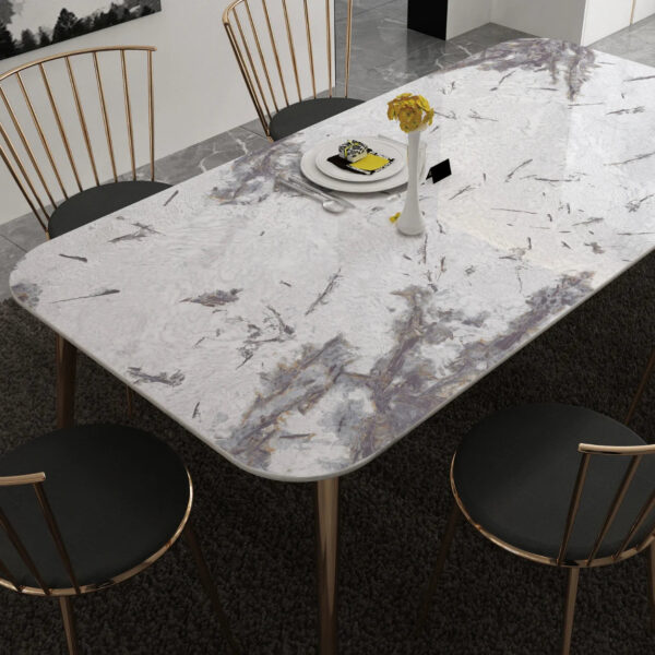 Luxury Modern White & Grey  Sintered Stone Tiles Wall Slab Sintered Stone Ceramic Tiles For Countertop Dining Table Wall Basin - Image 6