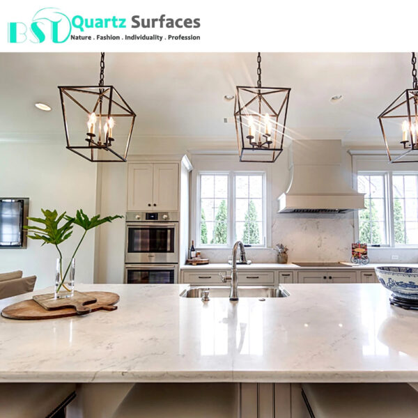 White Marble Like Quartz Engineering Stone Extra Large Wholesale Price White Calacatta Polished Artificial Quartz Stone Slabs - Image 4